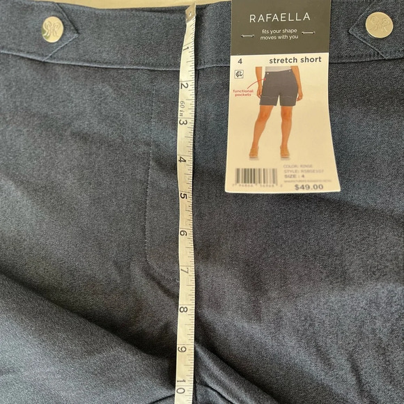 NWT Rafaella Size 4 Blue Stretch Short High Waist 7” Inseam Classic Preppy - Picture 8 of 9